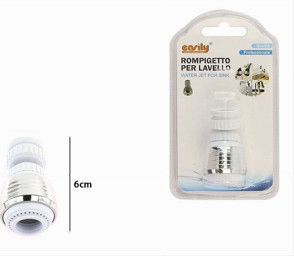 AERATORE ROMPIGETTO PER RUBINETTO LAVELLO CUCINA CROMATO BIANCO SNODATO 87164 - 2