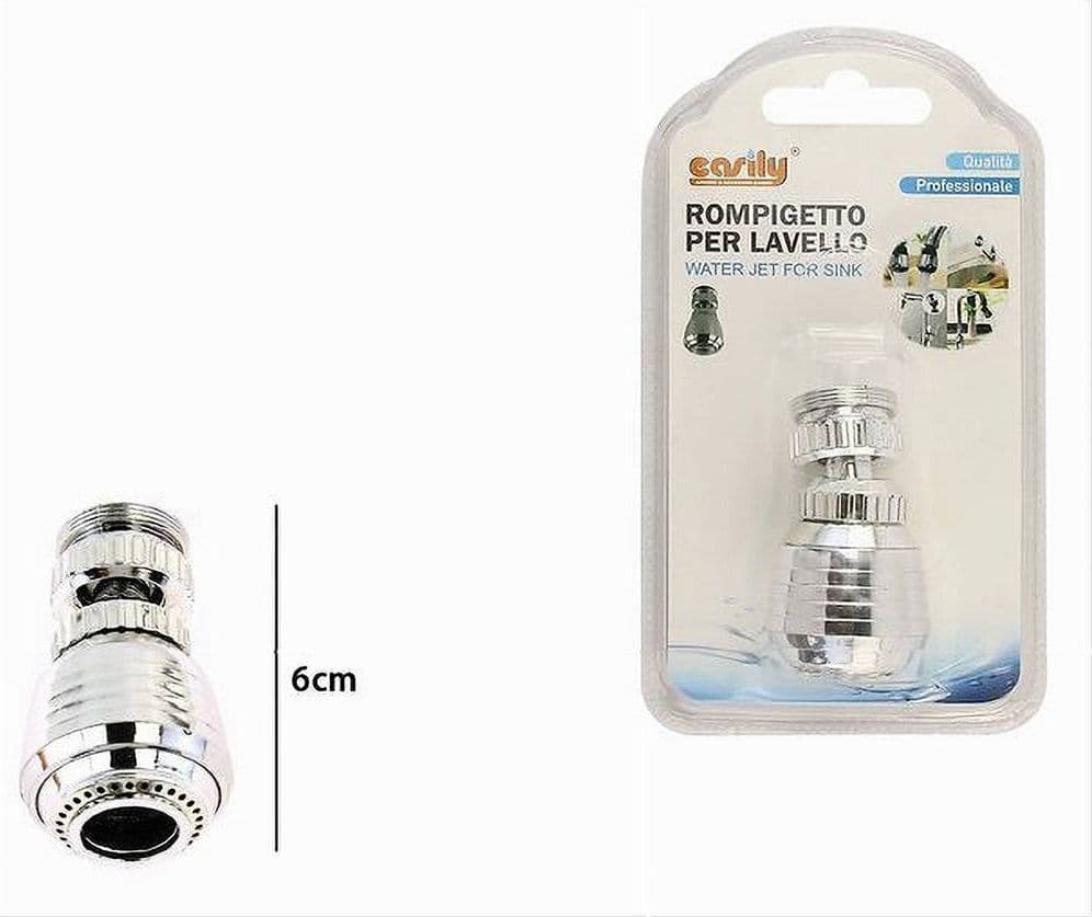 AERATORE ROMPIGETTO PER RUBINETTO LAVELLO CUCINA CROMATO SNODATO 6 CM 87165 - 2