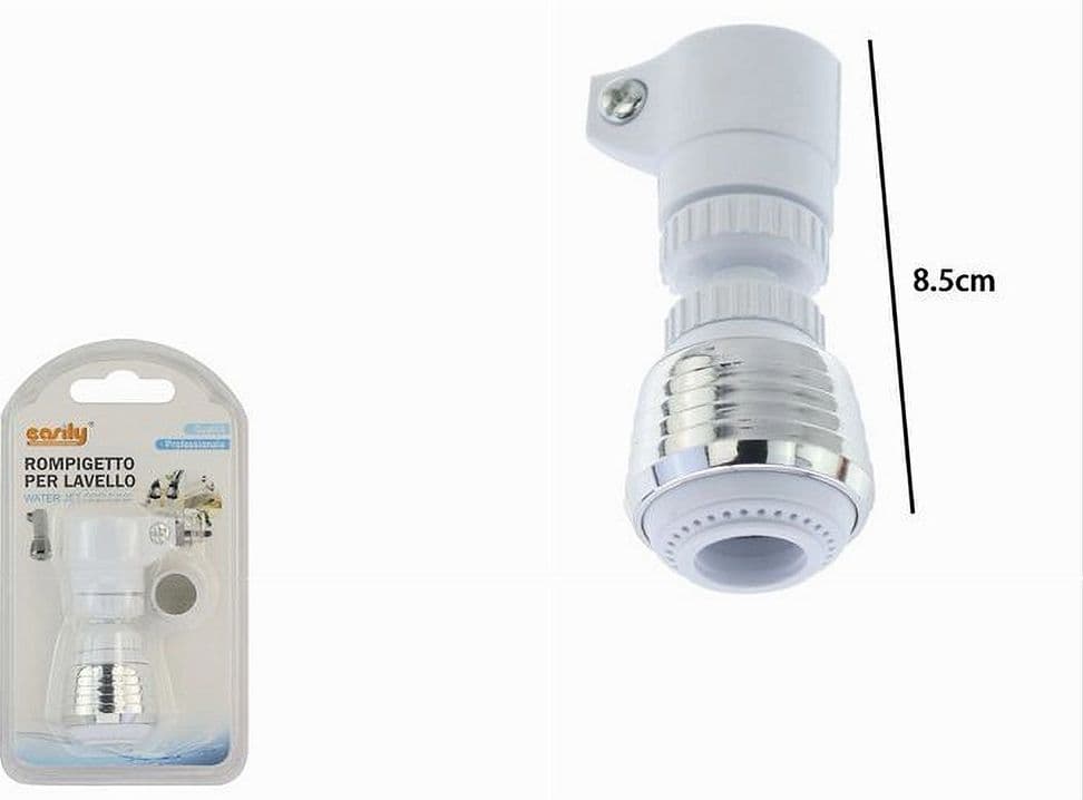 ROMPIGETTO RUBINETTO LAVELLO CUCINA BAGNO FILTRO UNIVERSALE CROMO BIANCO 87163 - 2