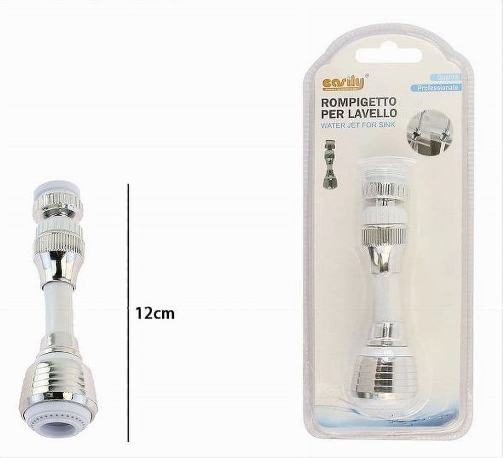AERATORE ROMPIGETTO LAVELLO RUBINETTO CUCINA CROMATO SNODATO BIANCO CROMO 87166 - 2
