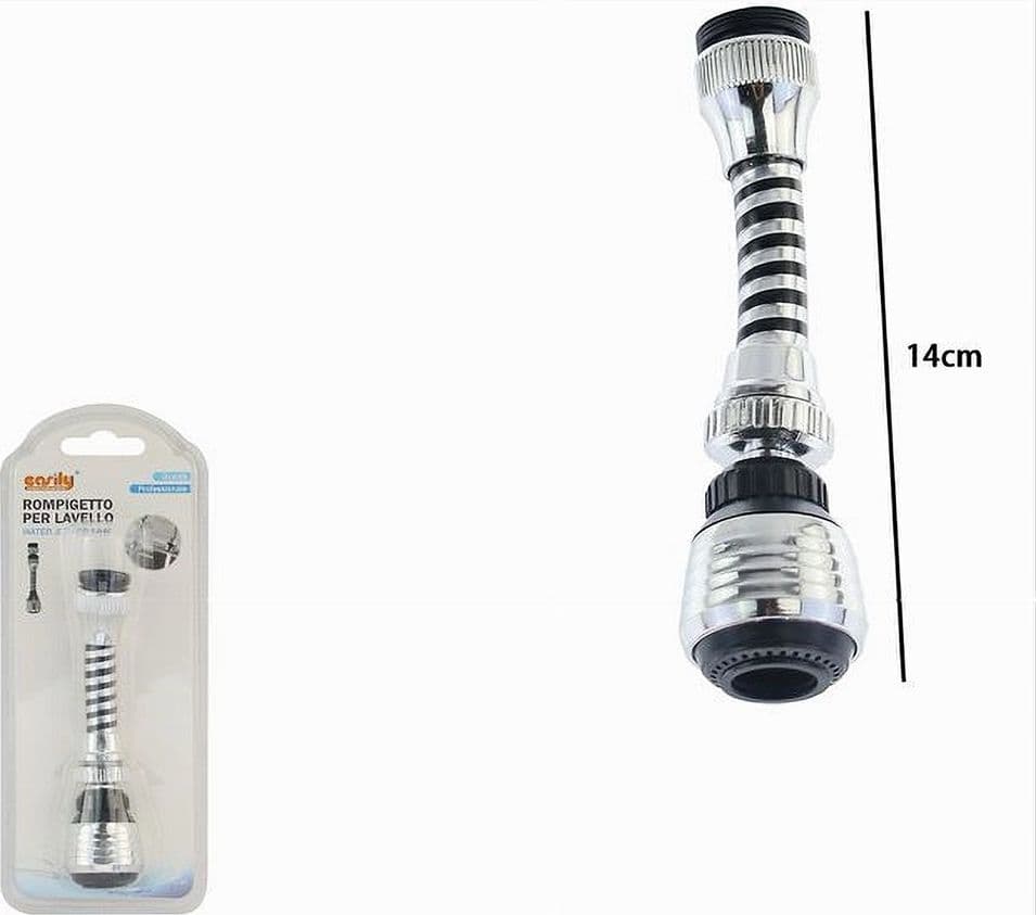 ROMPIGETTO AERATORE FLESSIBILE GIREVOLE PER RUBINETTO LAVELLO CUCINA 14 CM 87157 - 2