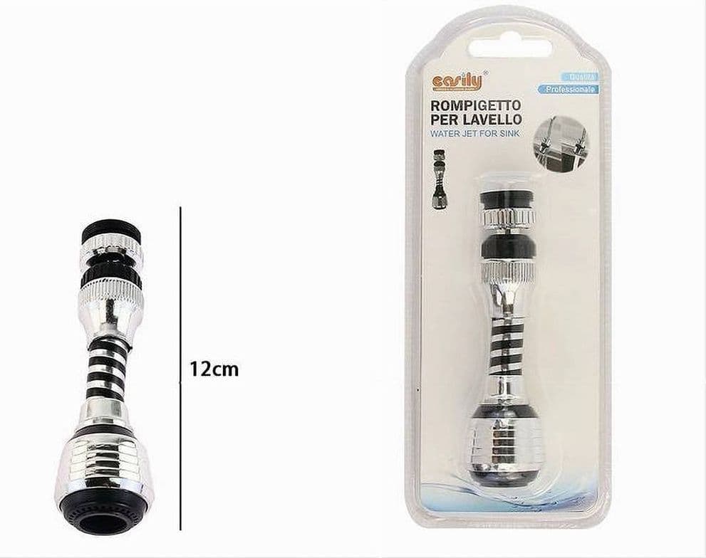 AERATORE ROMPIGETTO LAVELLO RUBINETTO CUCINA CROMATO NERO FILTRO SNODATO 87167 - 2