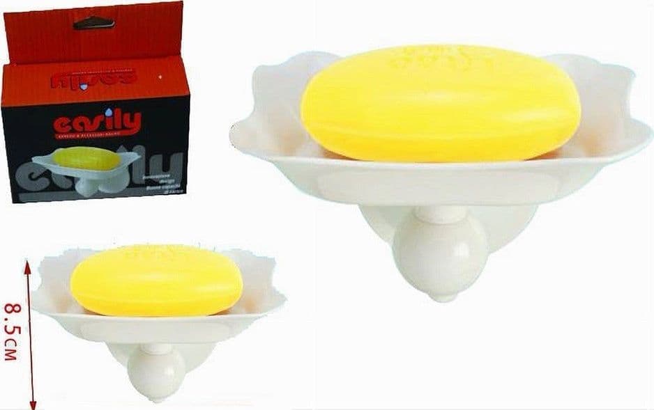PORTA SAPONE SAPONETTA ATTACCO A VENTOSA A PARETE ACCESSORIO ARREDO BAGNO 52168A - 2