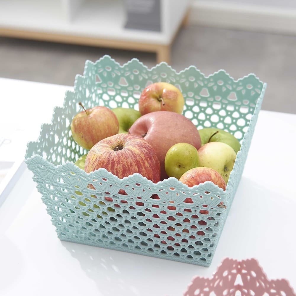 CESTINO PORTATUTTO OGGETTI CESTO MULTIUSO PLASTICA QUADRATO 18.2X18.2X11CM 79474 - 13