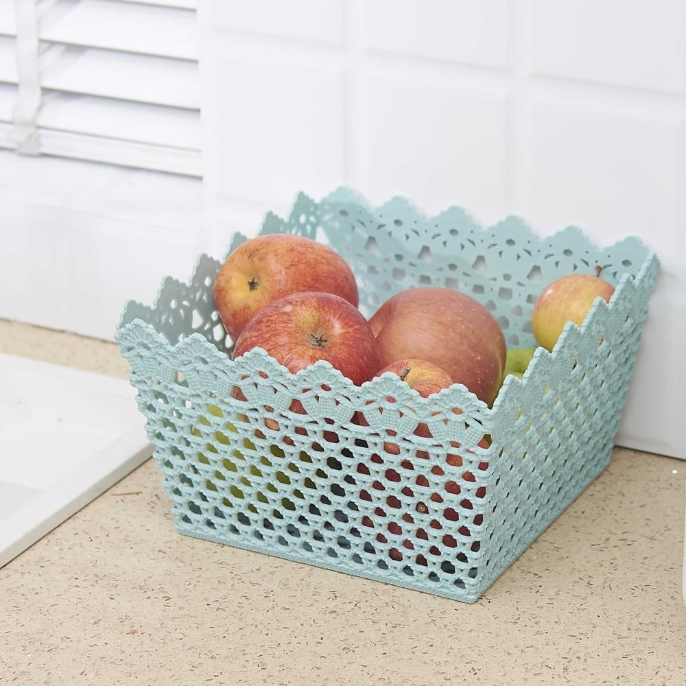 CESTINO PORTATUTTO OGGETTI CESTO MULTIUSO PLASTICA QUADRATO 18.2X18.2X11CM 79474 - 14