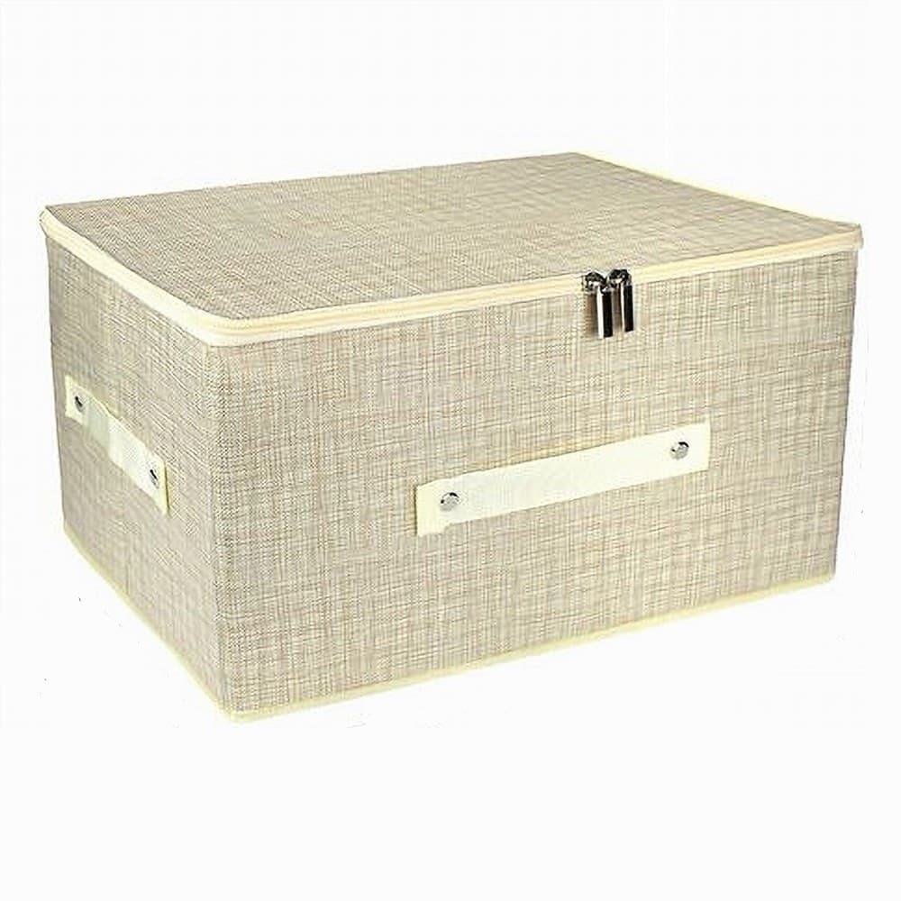 SCATOLA BOX SALVASPAZIO PORTATUTTO CONTENITORE ORGANIZER CERNIERA 51X40X24CM 79417 - 4