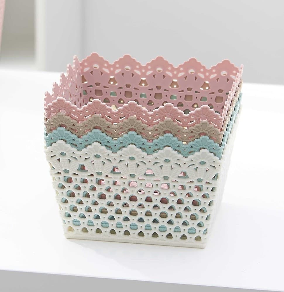 CESTINO QUADRATO PORTA TUTTO OGGETTI MULTIUSO IN PLASTICA 21.5X21.5X13 CM 79475 - 9