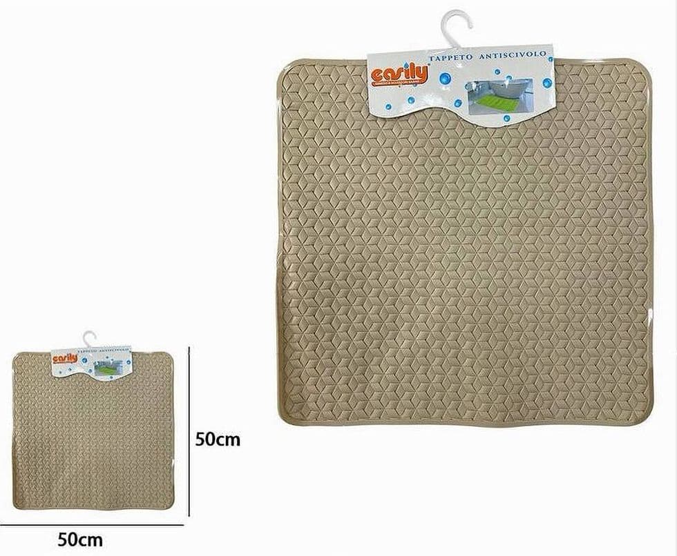 TAPPETO TAPPETINO PVC ANTISCIVOLO PER VASCA BAGNO DOCCIA QUADRATO 50X50 CM 59317 - 2