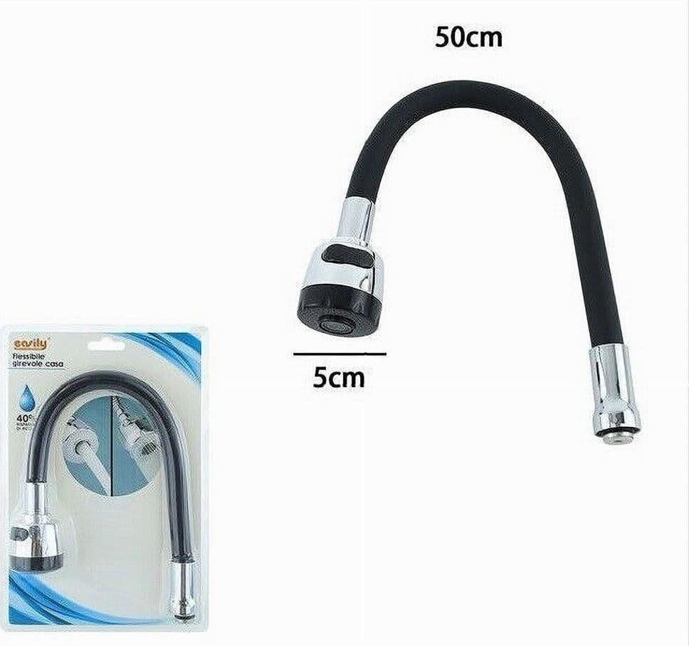 CANNA RICAMBIO PER MISCELATORE ROMPIGETTO RUBINETTO CUCINA FLESSIBILE NERO 87509 - 2