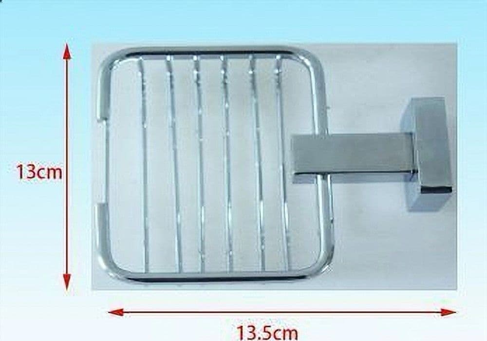 MENSOLA BAGNO DOCCIA PORTA SAPONE SAPONETTA QUADRATA FISSAGGIO A PARETE 52206A - 3