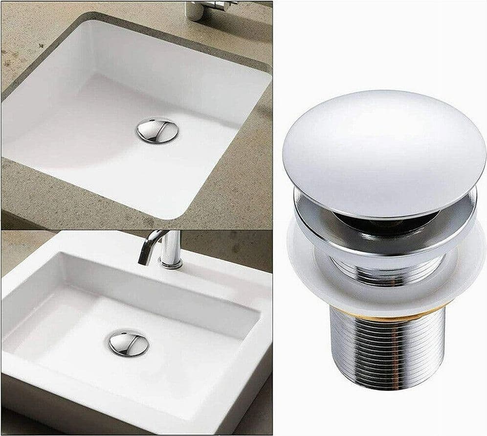 PILETTA DI SCARICO UNIVERSALE 1/4" LAVANDINO POP UP TAPPO A PRESSIONE 9,8CM 59602 - 3
