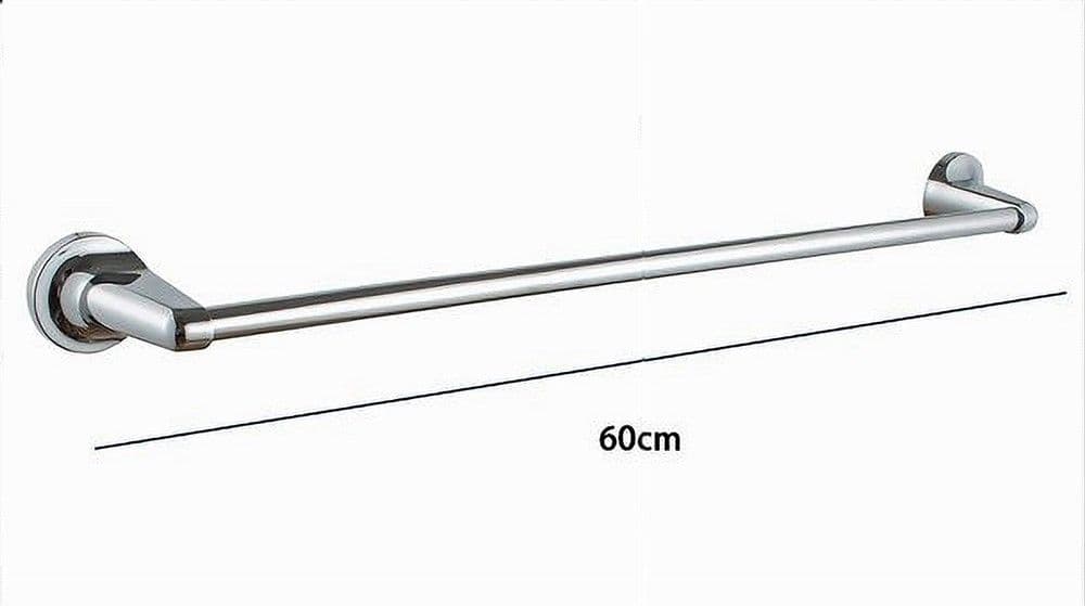 PORTA ASCIUGAMANO PORTASCIUGAMANI CROMATO 60 CM MANIGLIONE A PARETE BAGNO 79813 - 10