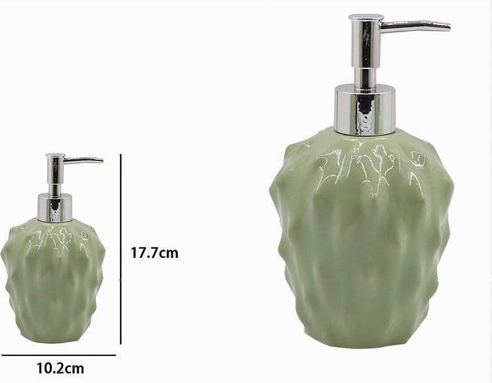 DISPENSER PER SAPONE LIQUIDO VERDE EFFETTO CACTUS ACCESSORIO ARREDO BAGNO 79933 - 2