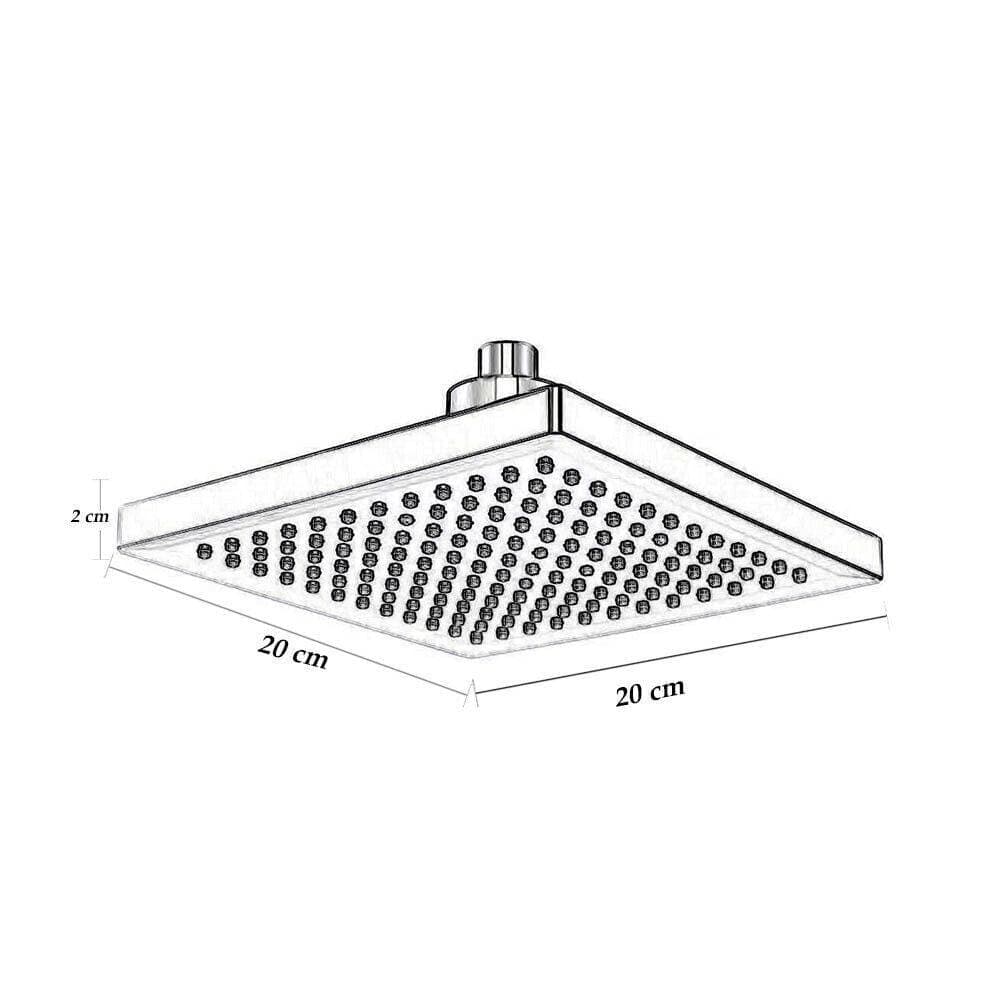 SOFFIONE DOCCIA LED RGB 20 X 20 CM CROMOTERAPIA DOCCIA EMOZIONALE ARGENTO 79907 - 5