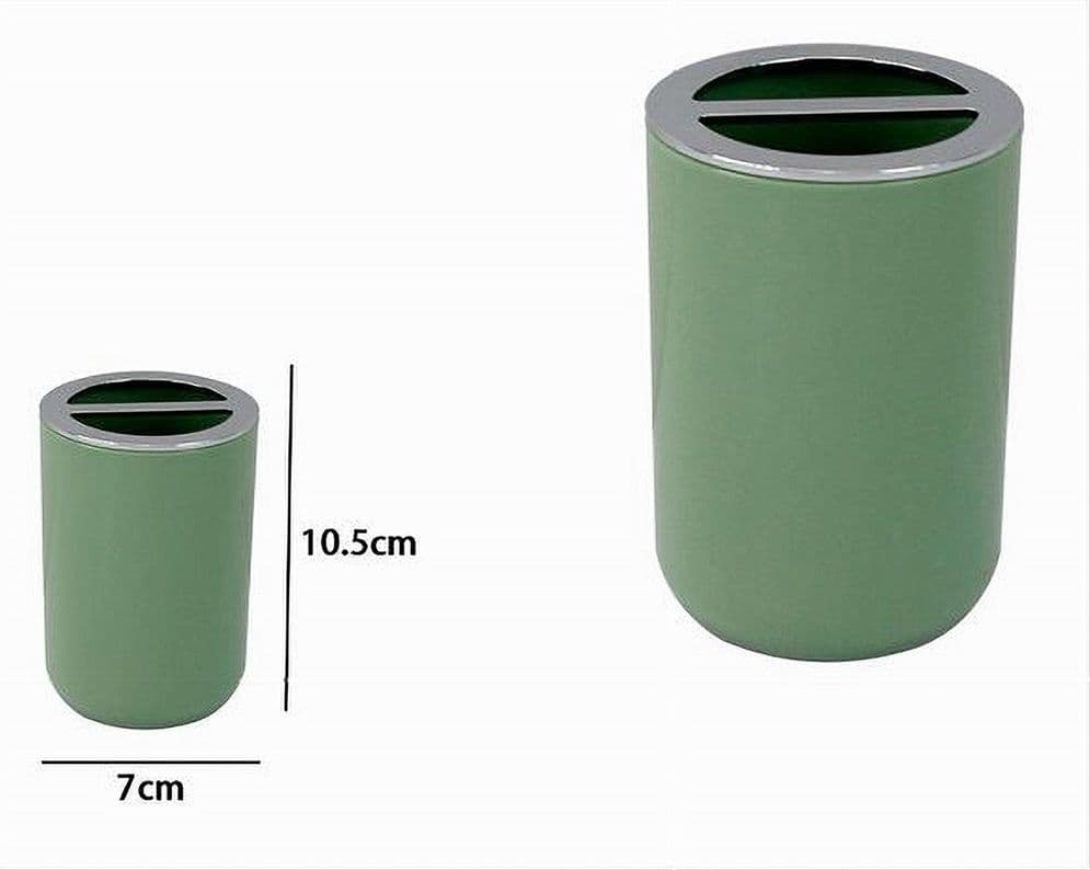 PORTASPAZZOLINI BICCHIERE ACCESSORIO BAGNO 2 FORI VERDE SILVER CONTENITORE 79875 - 2