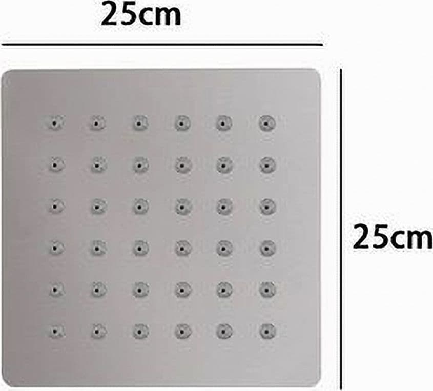 SOFFIONE DOCCIA UGELLI FORI BAGNO QUADRATO SLIM 25X25CM EFFETTO PIOGGIA CROMATO 59273 - 3