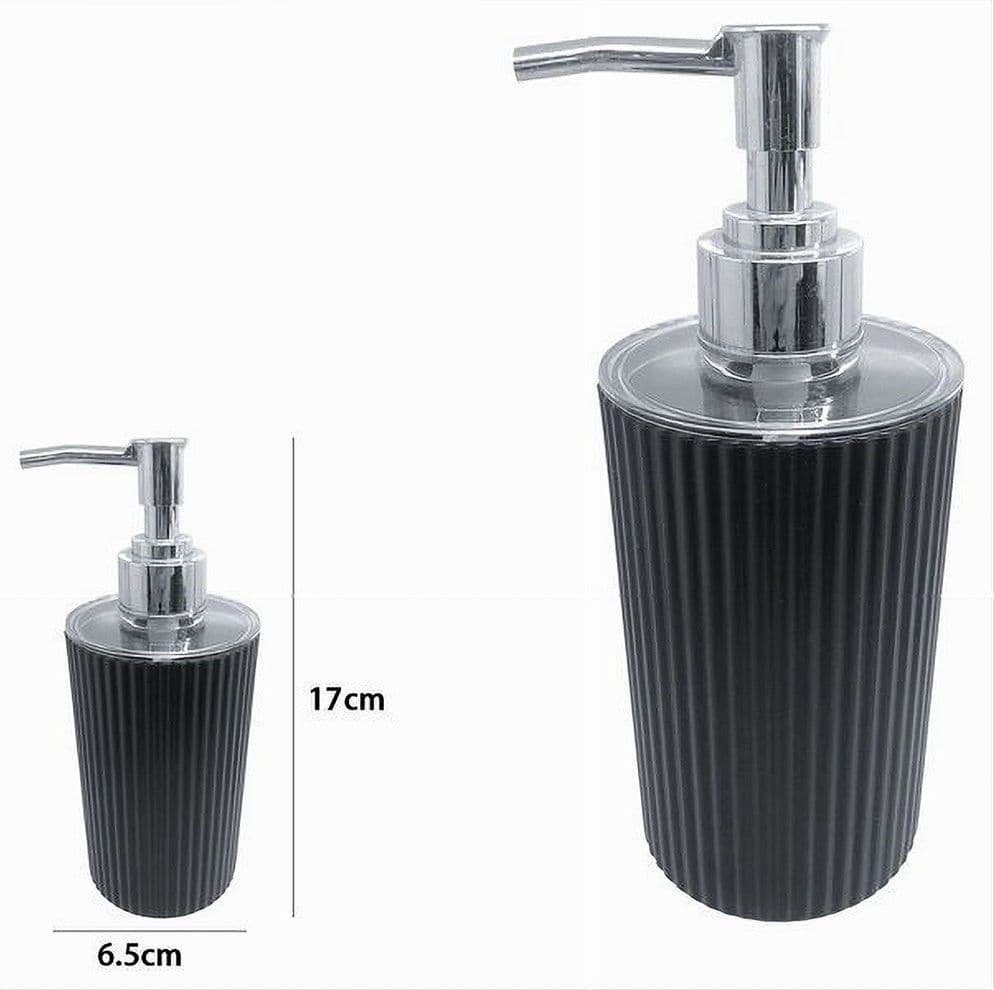 DISPENSER PER SAPONE LIQUIDO LAVANDINO GRIGIO SCURO RIGATO ARREDO DA BAGNO 79169 - 3