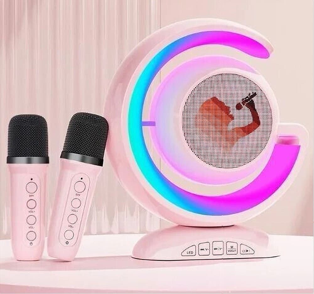 SET KARAOKE CASSA BLUETOOTH YS-110 CON 2 MICROFONO ALTOPARLANTE RGB PORTATILE - 2