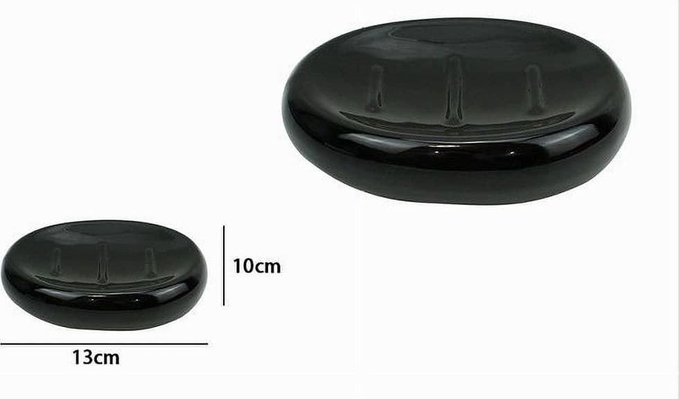 PIATTINO PER SAPONE CERAMICA NERA PORTA SAPONETTA MODERNO ACCESSORIO BAGNO 79250 - 2