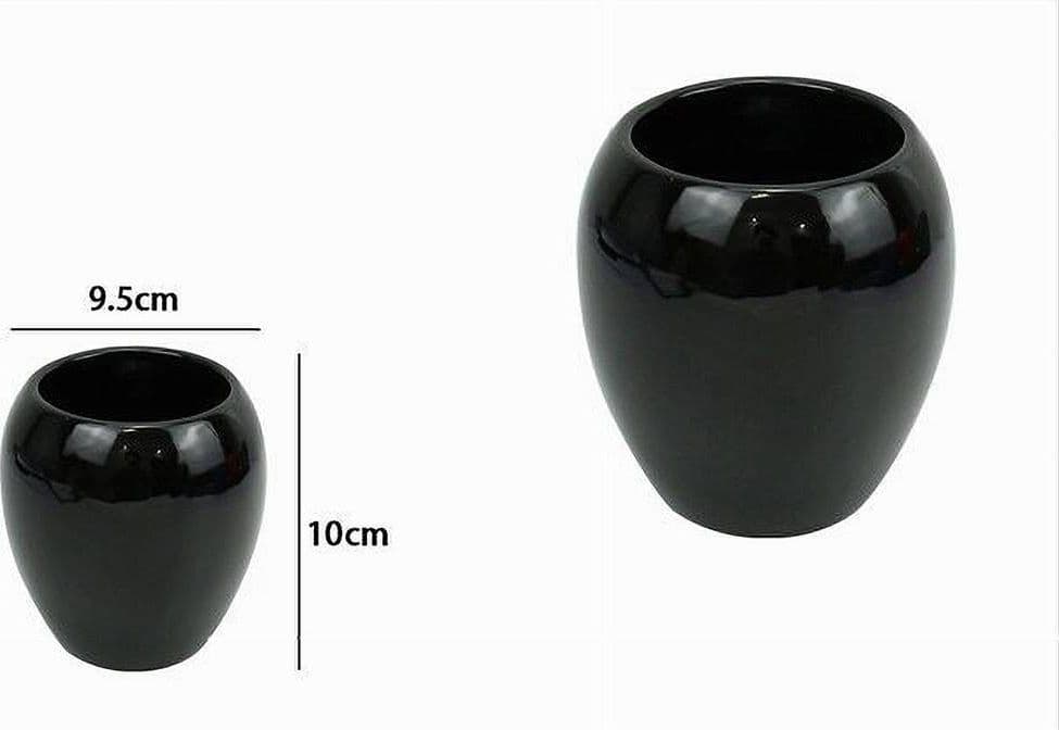 BICCHIERE PORTASPAZZOLINI CERAMICA NERO MODERNO ACCESSORIO ARREDO DA BAGNO 79249 - 2