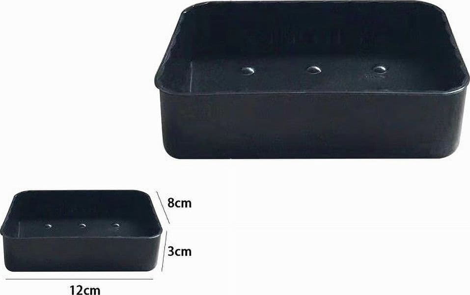 PORTASAPONE SAPONETTA DA BAGNO RETTANGOLARE NERO RIGATO ACCESSORIO ARREDO 79196 - 2