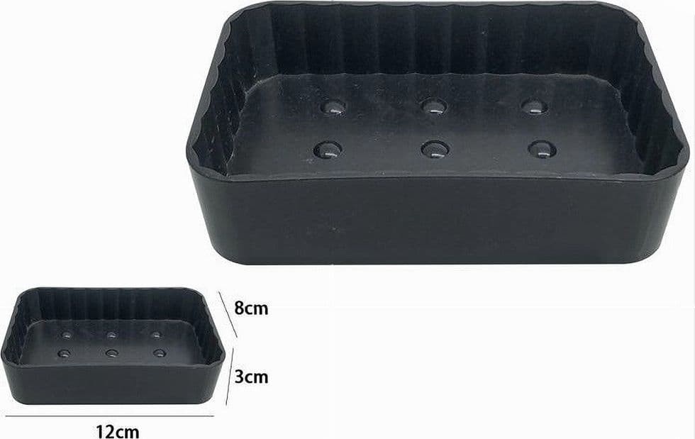 PORTASAPONE SAPONETTA DA BAGNO RETTANGOLARE GRIGIO SCURO RIGATO ACCESSORIO 79172 - 2