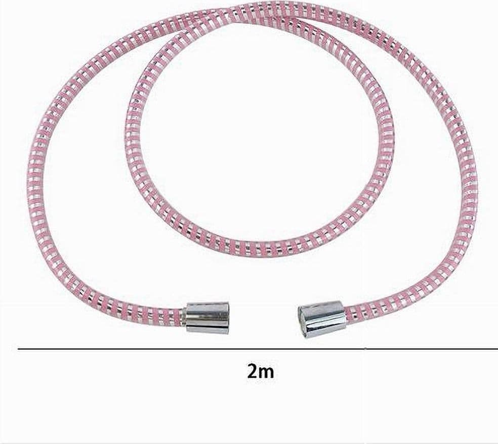 TUBO LACCIO FLESSIBILE DOCCIA 2METRI LACCIO PVC RIVESTIMENTO ROSA RICAMBIO 87295 - 2