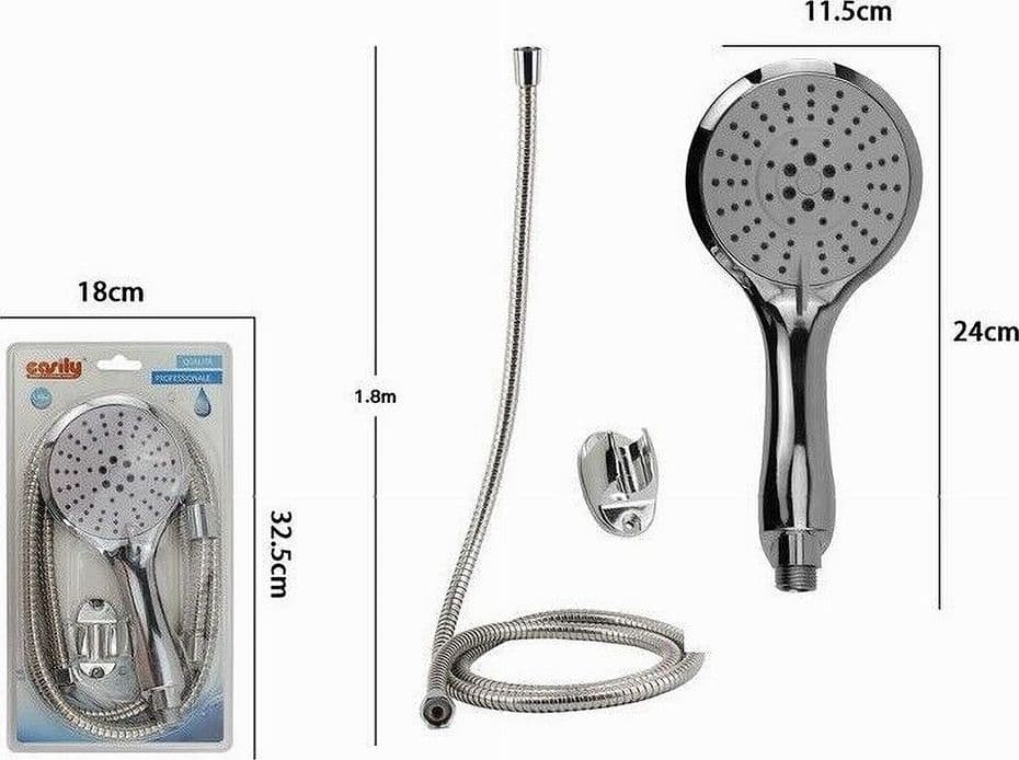 KIT DOCCETTA DOCCINO MULTIGETTO SOFFIONE DOCCIA BAGNO LACCIO 1,8 MT STAFFA 69332 - 2