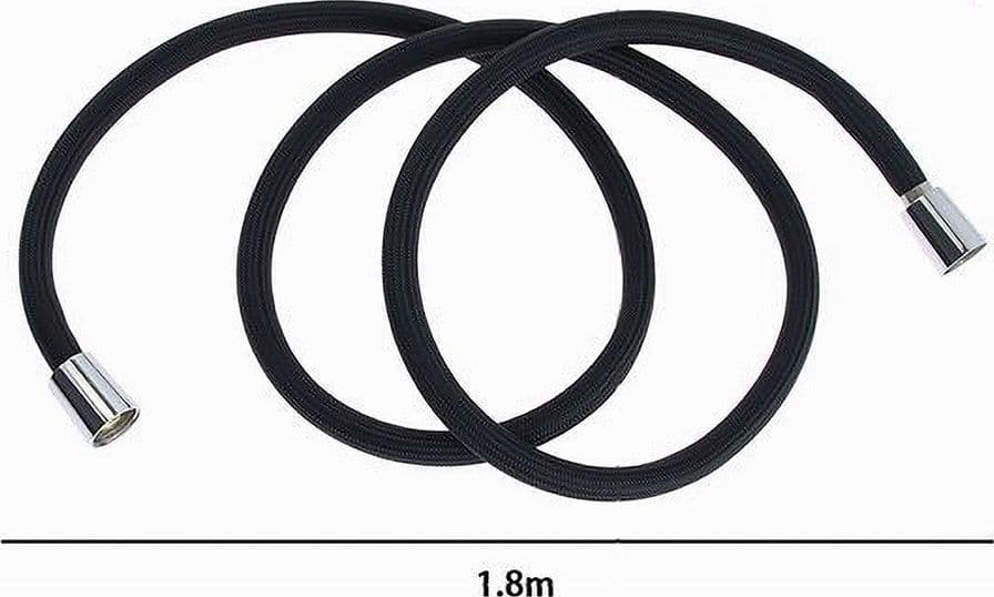 TUBO DOCCIA FLESSIBILE 1.8METRI NERO OPACO 180CM BAGNO LACCIO DOCCETTA BOX 87288 - 2