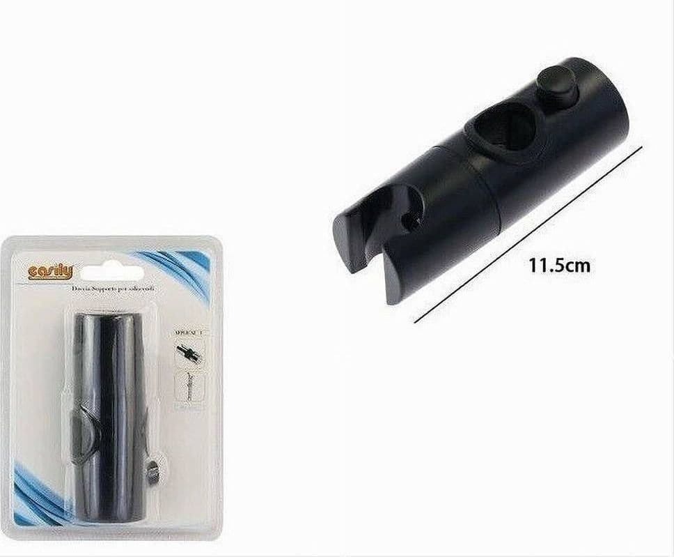 SUPPORTO DOCCETTA PER STAFFA ASTA SALISCENDI DOCCIA BAGNO NERO REGOLABILE 87143 - 2