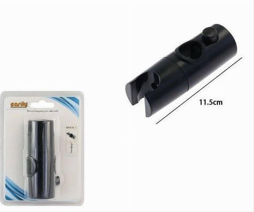 SUPPORTO DOCCETTA PER STAFFA ASTA SALISCENDI DOCCIA BAGNO NERO REGOLABILE 87143 - 2