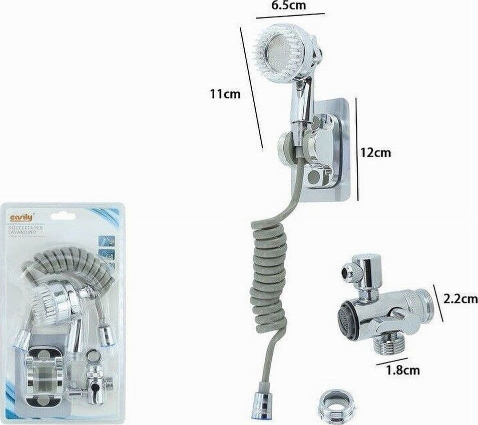 KIT DOCCETTA PER LAVANDINO DOCCIA BAGNO CON SUPPORTO STAFFA DEVIATORE LACCIO 87500 - 2