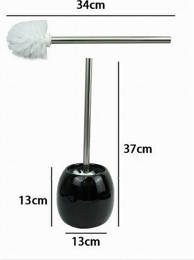 PORTASCOPINO IN CERAMICA NERO CON SCOPINO MODERNO ACCESSORIO ARREDO BAGNO 79251 - 3