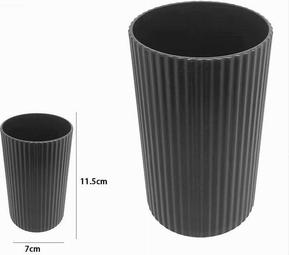 BICCHIERE PORTA SPAZZOLINI GRIGIO SCURO RIGATO ACCESSORI PER ARREDO BAGNO 79171 - 3