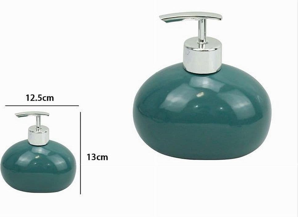 DISPENSER PER SAPONE LIQUIDO CERAMICA VERDE DOSATORE MODERNO ARREDO BAGNO 79264 - 2