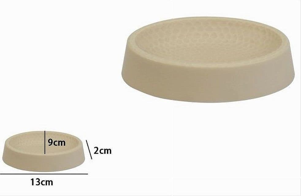 PIATTINO PER SAPONE BEIGE LAVORATO PORTASAPONETTA MODERNO ACCESSORIO BAGNO 79792 - 3
