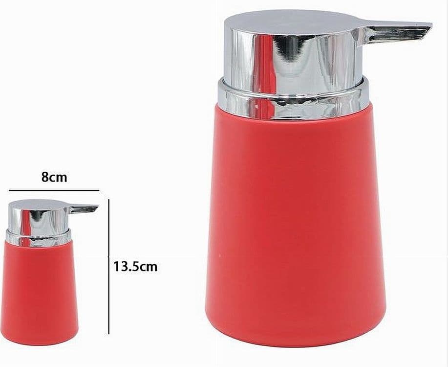 DISPENSER PORTA SAPONE LIQUIDO ACCESSORI ARREDO DA BAGNO ROSSO IN PLASTICA 69941 - 3