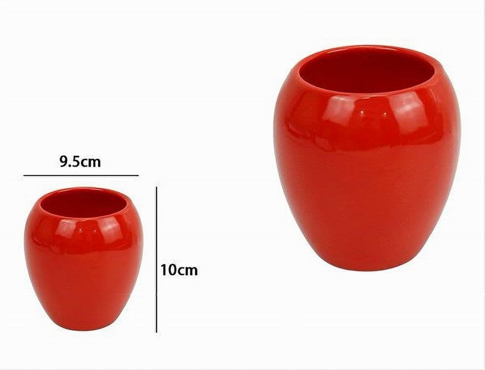 BICCHIERE PORTA SPAZZOLINI CERAMICA ROSSO MODERNO ACCESSORIO ARREDO BAGNO 79261 - 2