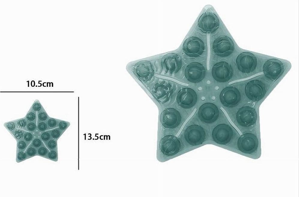 SET 4 PZ TAPPETINI ANTISCIVOLO VERDE STELLA PER DOCCIA VASCA CON VENTOSA 69973 - 2