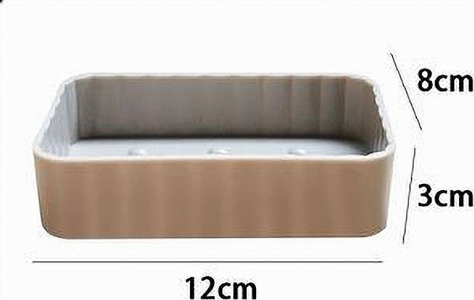 PORTASAPONE SAPONETTA BAGNO RETTANGOLARE TORTORA RIGATO ACCESSORIO ARREDO 79192 - 3