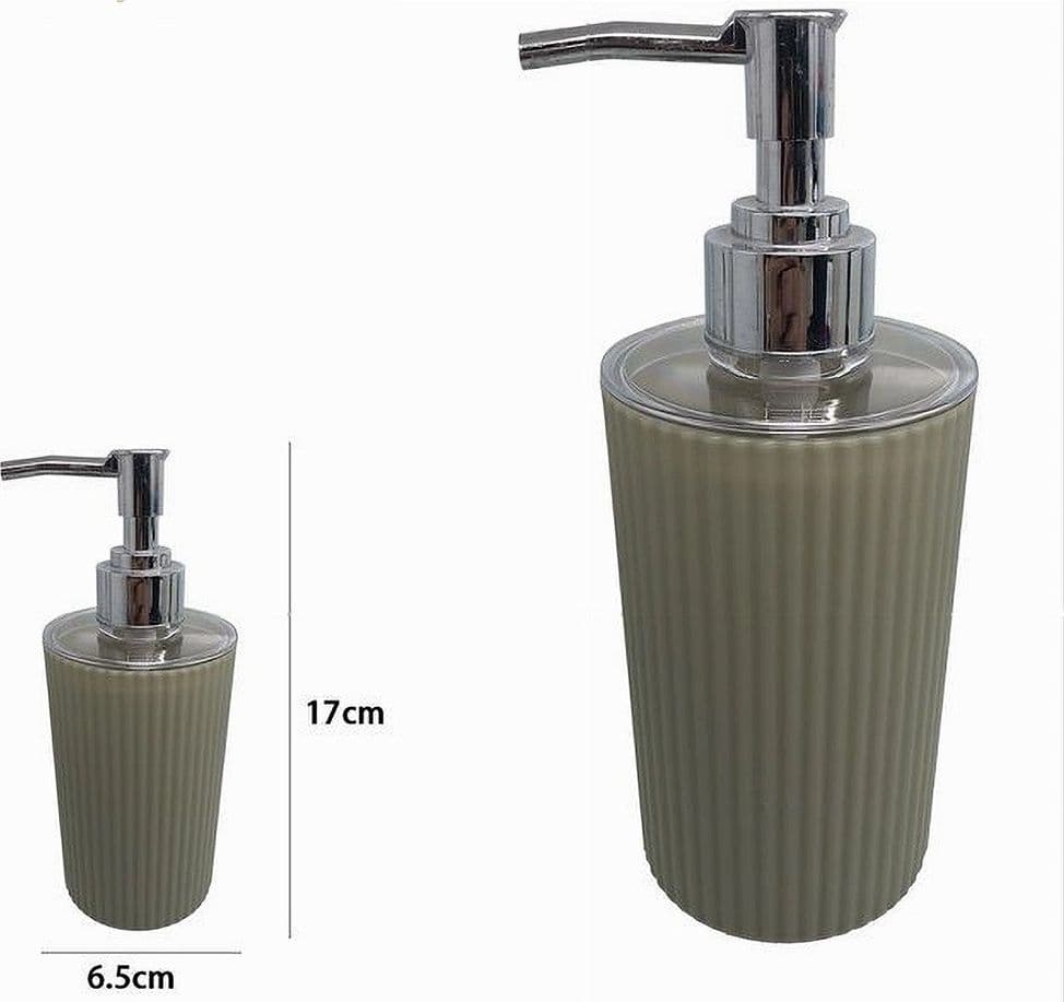 DISPENSER SAPONE LIQUIDO LAVANDINO BEIGE RIGATO ACCESSORI PER ARREDO BAGNO 79165 - 4