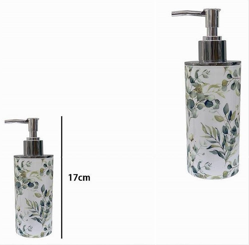 DISPENSER PORTA SAPONE LIQUIDO FIORI FOGLIE ACCESSORIO PER ARREDO BAGNO 87053 - 2