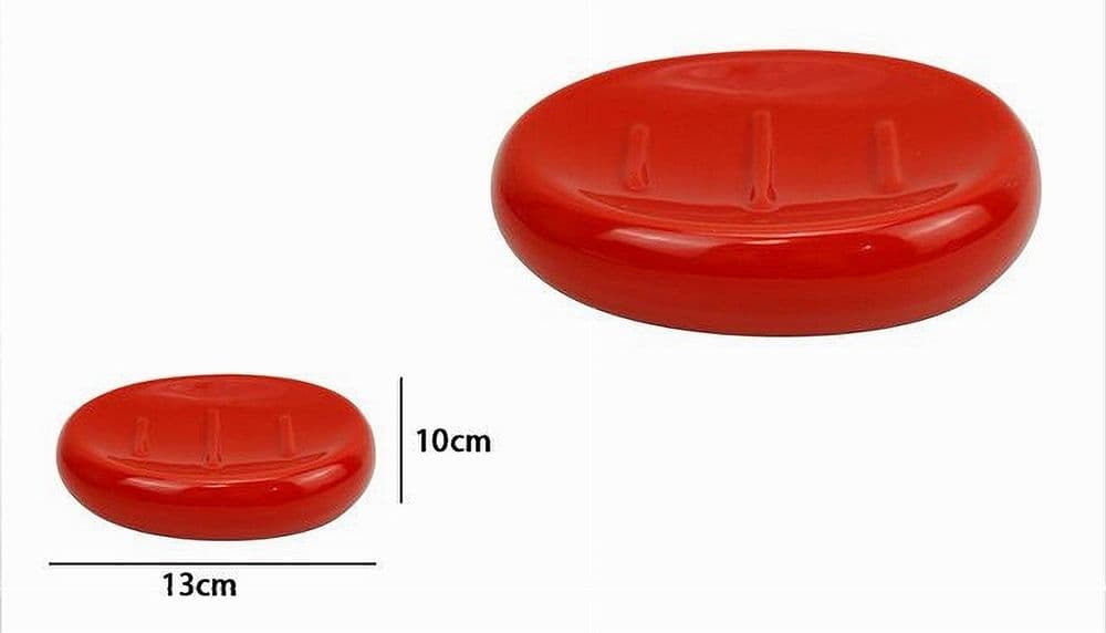 PIATTINO PER SAPONE CERAMICA ROSSO PORTASAPONETTA MODERNO ACCESSORIO BAGNO 79262 - 2
