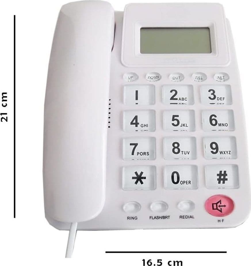 TELEFONO FISSO CON TASTI GRANDI PER CASA HOTEL DISPLAY CALCOLATRICE FO-85011 CID - 4
