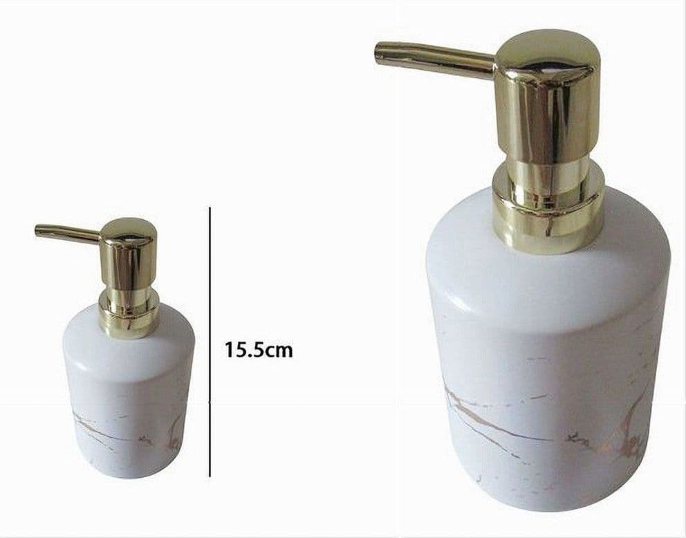 DISPENSER PER SAPONE LIQUIDO ACCESSORI ARREDO BAGNO DOSATORE EFFETTO MARMO 59885 - 3