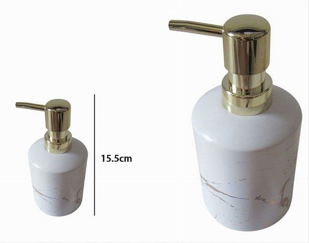 DISPENSER PER SAPONE LIQUIDO ACCESSORI ARREDO BAGNO DOSATORE EFFETTO MARMO 59885 - 3