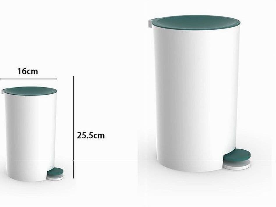 CESTINO PATTUMIERA A PEDALE ARREDO BAGNO BIANCO VERDE PLASTICA ACCESSORIO 69975 - 2