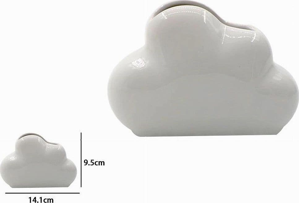 PORTA SPAZZOLINI BICCHIERE DENTIFRICIO BAGNO CERAMICA BIANCA FORMA NUVOLA 79937 - 3
