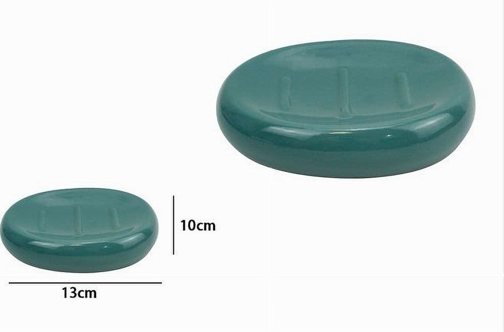 PIATTINO PER SAPONE CERAMICA VERDE PORTA SAPONETTA MODERNO ACCESSORI BAGNO 79266 - 2