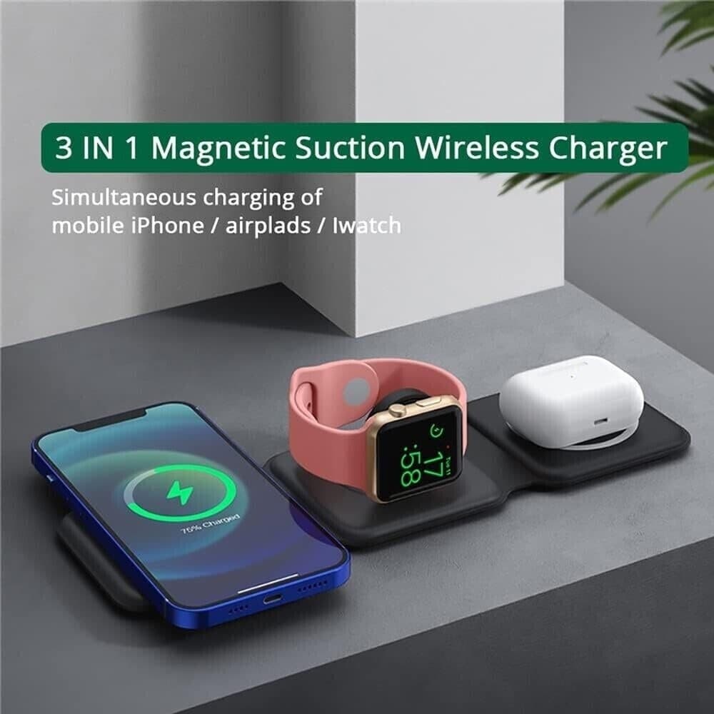 CARICATORE WIRELESS 3IN1 UNIVERSALE CARICABATTERIE MAGNETICO PIEGHEVOLE DA 15 W - 13